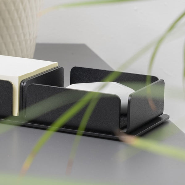 Black MYOKO desk tray by Hido on the desk.