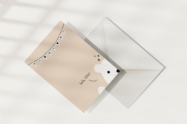 greeting card - baby bear, Eokke, decorative greeting card, stationery shop, designer office supplies