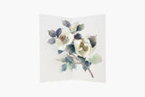 Pop-up Greeting Card – White Camellia, UWP Luxe, stationery design