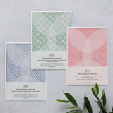 Three stationery sets from the Japanese brand Hightide, available in three colors: green, blue, and red.
