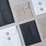 WHITE ENVELOPES WITH BUTTONS B6, Papierniczeni, home office, stationery design